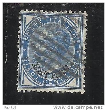 LEVANTE EMISSIONI GENERALI 1878 - 1879 ITALY OVERPRINTED SOPRASTAMPATO D´ ITALIA CENT. 10  USED TIMBRATO - Amtliche Ausgaben