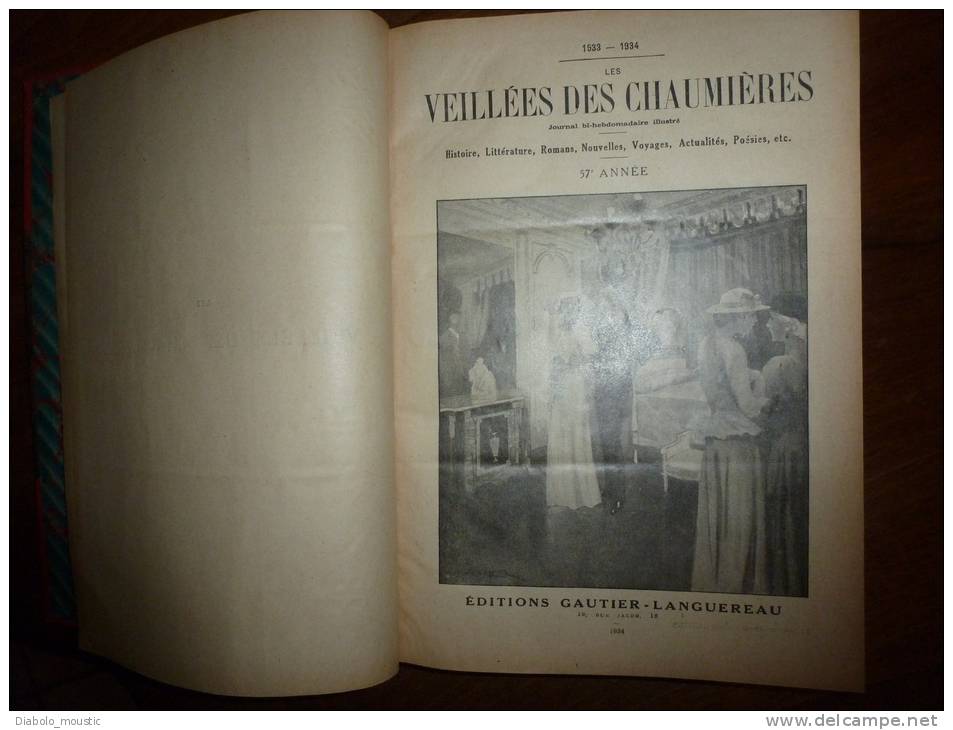 1933-1934  Reliure  Les Veillées Des Chaumières ; Métiers Disparus: Marchands (de Feu, De Coco,de Peaux De Lapins..) Etc - 1901-1940