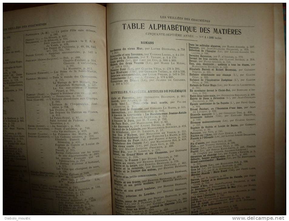 1933-1934  Reliure  Les Veillées des Chaumières ; Métiers disparus: Marchands (de feu, de coco,de peaux de lapins..) etc