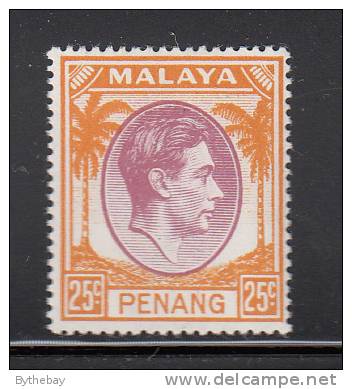 Penang MNH Scott #16 25c King George VI - Penang