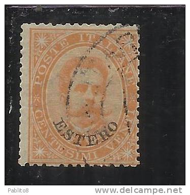 LEVANTE EMISSIONI GENERALI 1881 - 1883 ITALY OVERPRINTED SOPRASTAMPATO D´ ITALIA CENT. 20 USED TIMBRATO - Emissions Générales