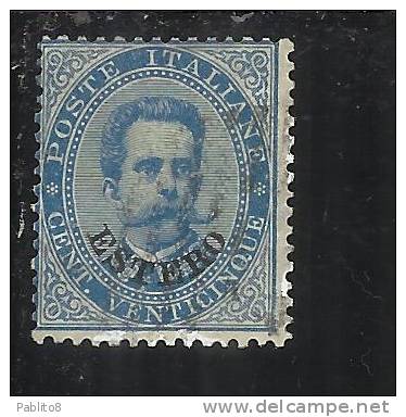 LEVANTE EMISSIONI GENERALI 1881 - 1883 ITALY OVERPRINTED SOPRASTAMPATO D´ ITALIA CENT. 25 USED TIMBRATO - Emissions Générales