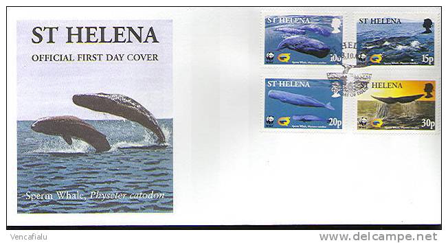 St. Helena - Whales, WWF, National ( Local ) FDC - FDC