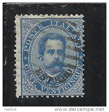 LEVANTE EMISSIONI GENERALI 1881 - 1883 ITALY OVERPRINTED SOPRASTAMPATO D´ ITALIA CENT. 25 USED TIMBRATO - General Issues