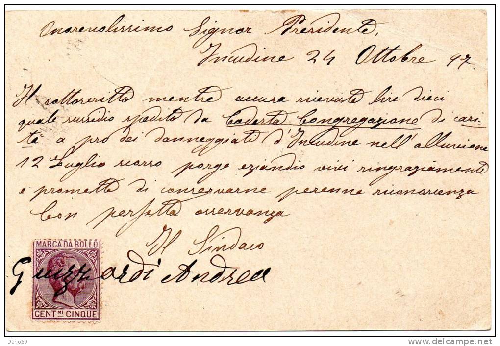 1897  CARTOLINA CON ANNULLO ALFIANELLO BRESCIA - Interi Postali