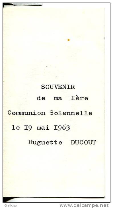 Communion Solennelle Huguette DUCOUT - Communion