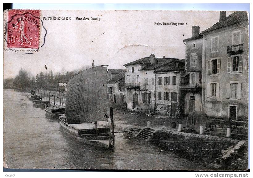 D40 - PEYREHORADE  - Vue Des Quais  -  (GABARES?) - Peyrehorade