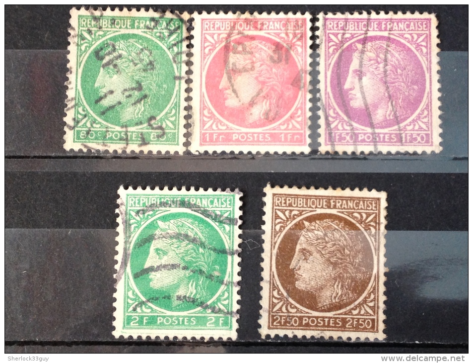 FRANCE Lot De 5 Timbres . Cérès De Mazelin. Oblitéré°°. 1945/47. - 1945-47 Ceres Of Mazelin