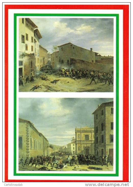 [DC1638]  CARTOLINEA - 150° UNITA´ D´ITALIA -LE X GIORNATE DI BRESCIA - SALITA AL CASTELLO - LA BATTAGLIA A SAN BARNABA - Storia