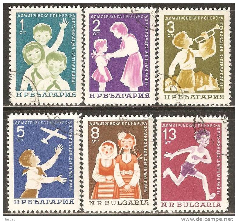 Bulgaria 1965 Mi# 1577-1582 Used - Dimitrov Pioneer Organization - Usados