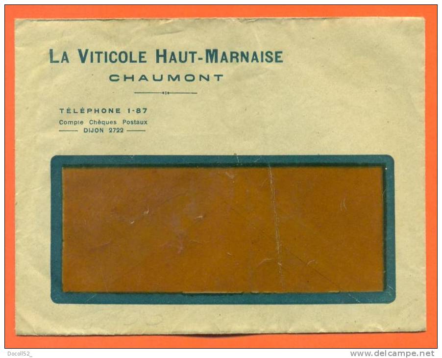 Dpt  52  Chaumont   "  Enveloppe La Viticole Haut Marnaise   " - Documents Of Postal Services