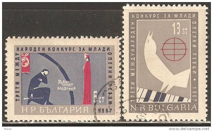 Bulgaria 1967 Mi# 1715-1716 Used - 3rd Intl. Competition For Young Opera Singers - Usados