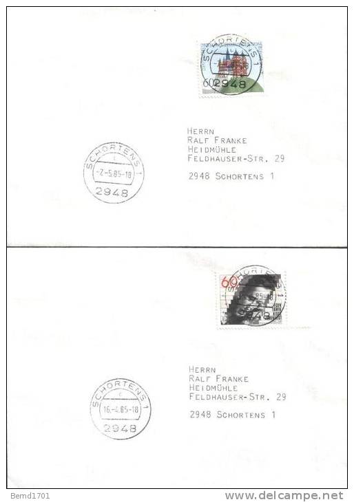 Germany - 1985 # 10 Versch. FDC / 10 Different FDC (b370)- - 1981-1990