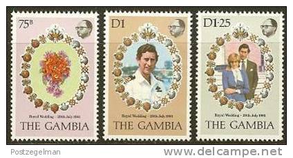 THE GAMBIA 1981 MNH Stamp(s) Wedding Diana 424-426 #6015 - Royalties, Royals