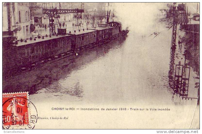 Choisy Le Roi  94   Train Sur La Voie Inondée - Choisy Le Roi