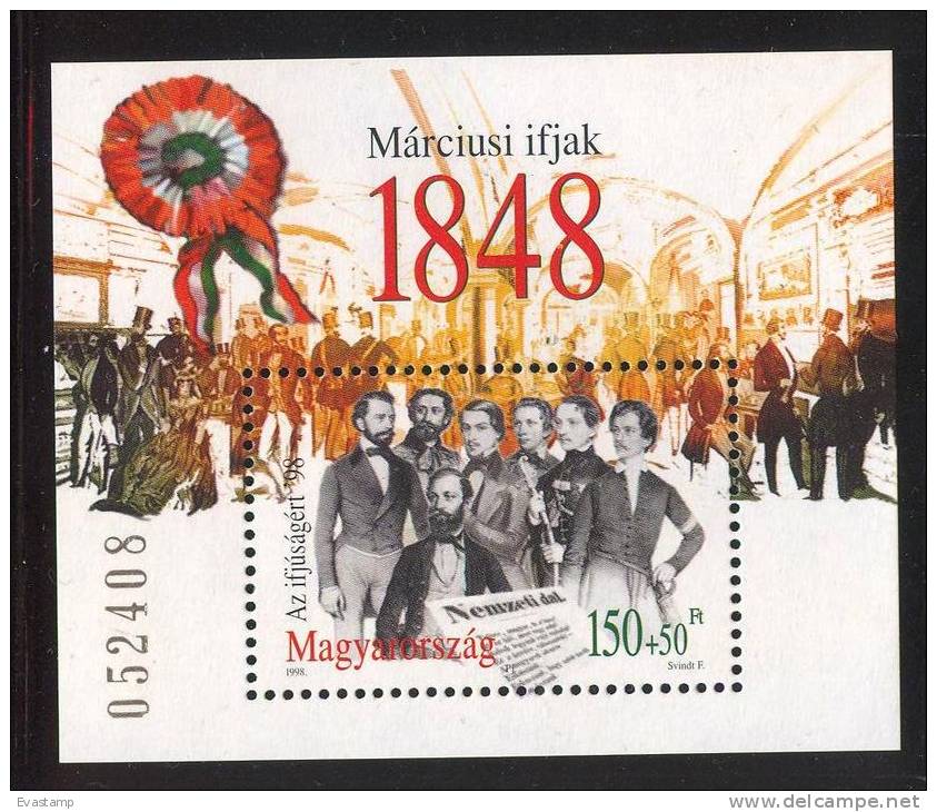 HUNGARY - 1998. Revolution Of 1848 / Seven Members Of Movement/Youth Philately MNH!! Mi Bl.244. - Unused Stamps