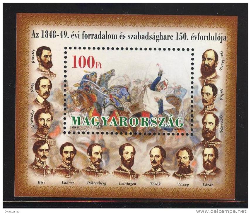 HUNGARY - 1999. S/S - Revolution Of 1848/49, 150th Anniversary/Martyrs Of Arad  MNH! ! Mi:Bl.248 - Unused Stamps