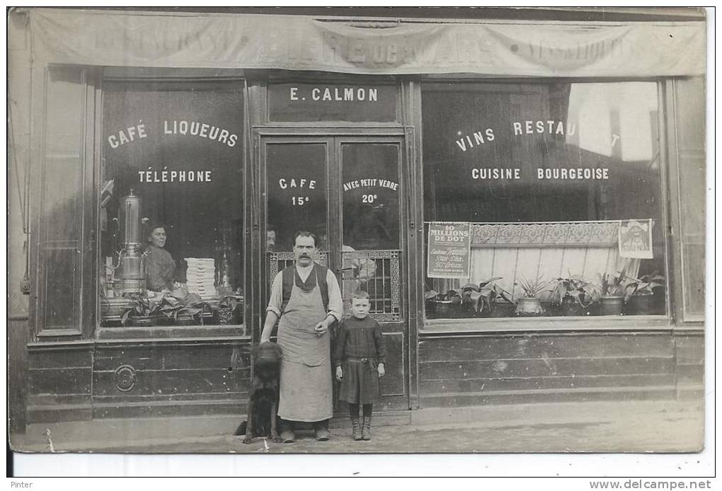 PARIS XIXe - Devanture De CAFE RESTAURANT - 68 Rue Aubervilliers - CARTE PHOTO - Arrondissement: 19