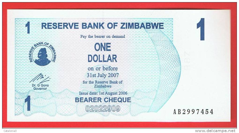 ZIMBABWE - 1 Dolar  2006  SC  P-37 - Zimbabwe