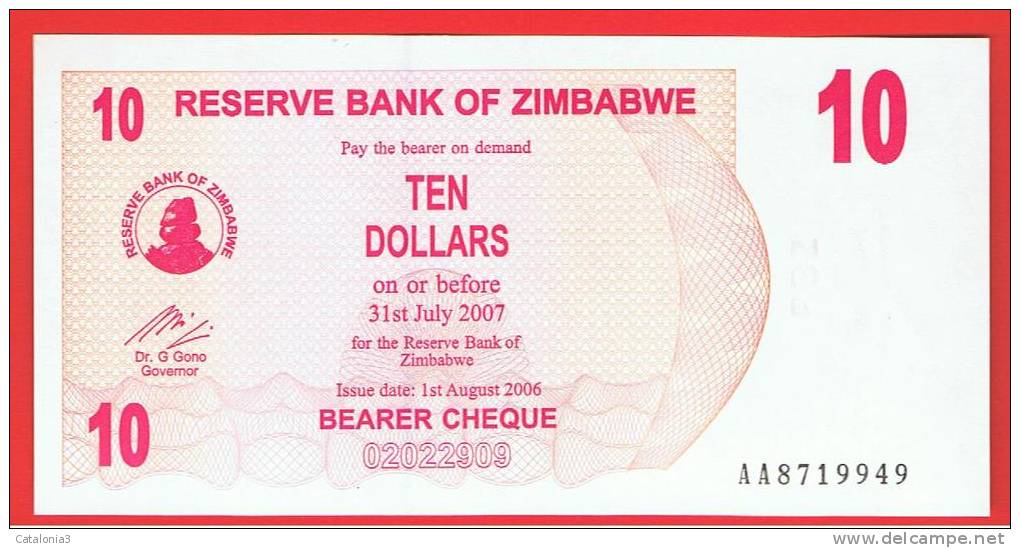 ZIMBABWE - 10  Dolar  2006 SC  P-39 - Zimbabwe