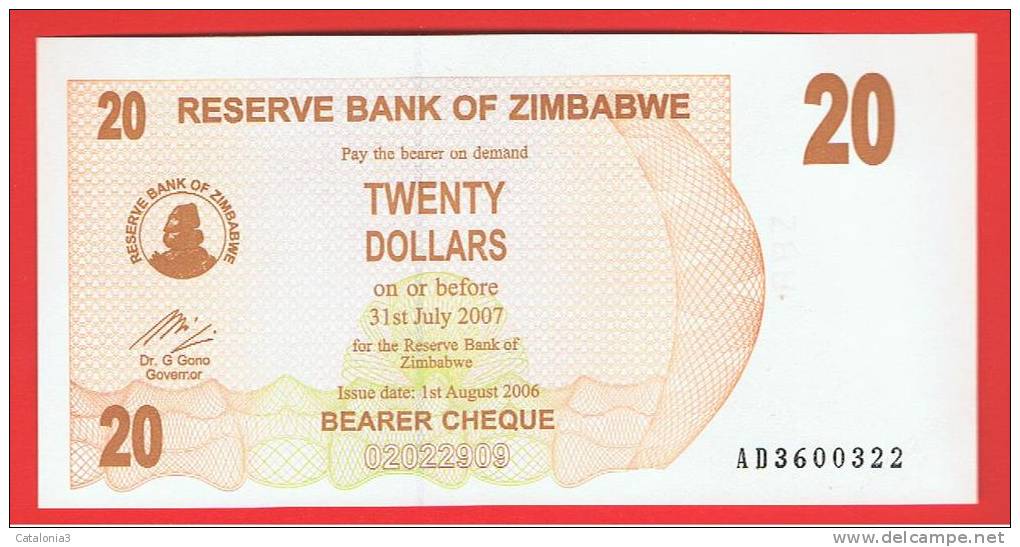 ZIMBABWE - 20  Dolar  2006 SC  P-40 - Simbabwe