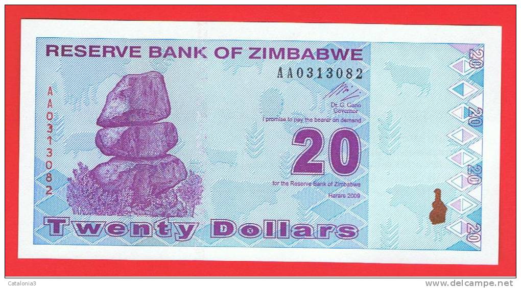 ZIMBABWE - 20  Dolar  2009 SC  P-95 - Zimbabwe