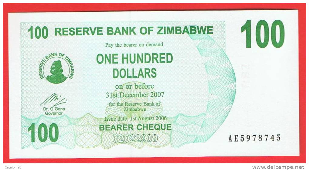 ZIMBABWE - 100  Dolar  2006 SC  P-42 - Zimbabwe