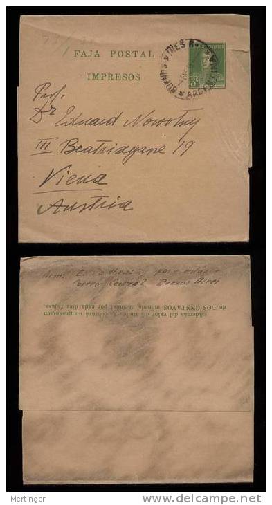 Argentina 1935 Wrapper Stationery To VIENA Austria - Briefe U. Dokumente