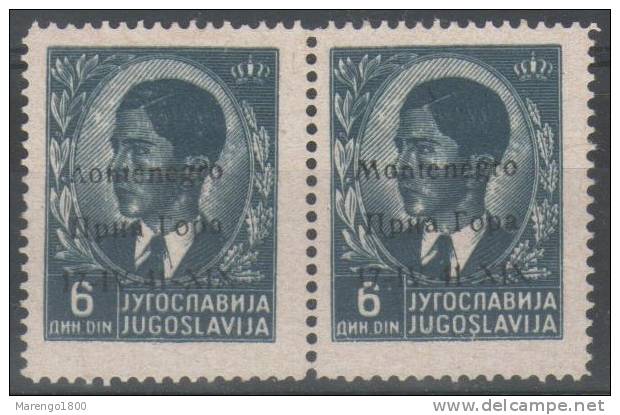 Montenegro 1941 - 6 D. Coppia Con Decalco ** - Montenegro