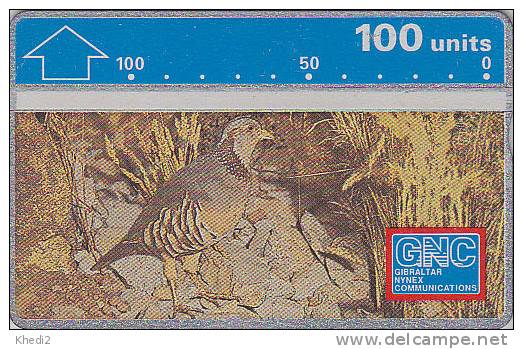 Télécarte L&G NEUVE GIBRALTAR - Oiseau PERDRIX - PARTRIDGE Bird MINT Phonecard - REBHUHN Vogel Telefonkarte - 2246 - Gibilterra