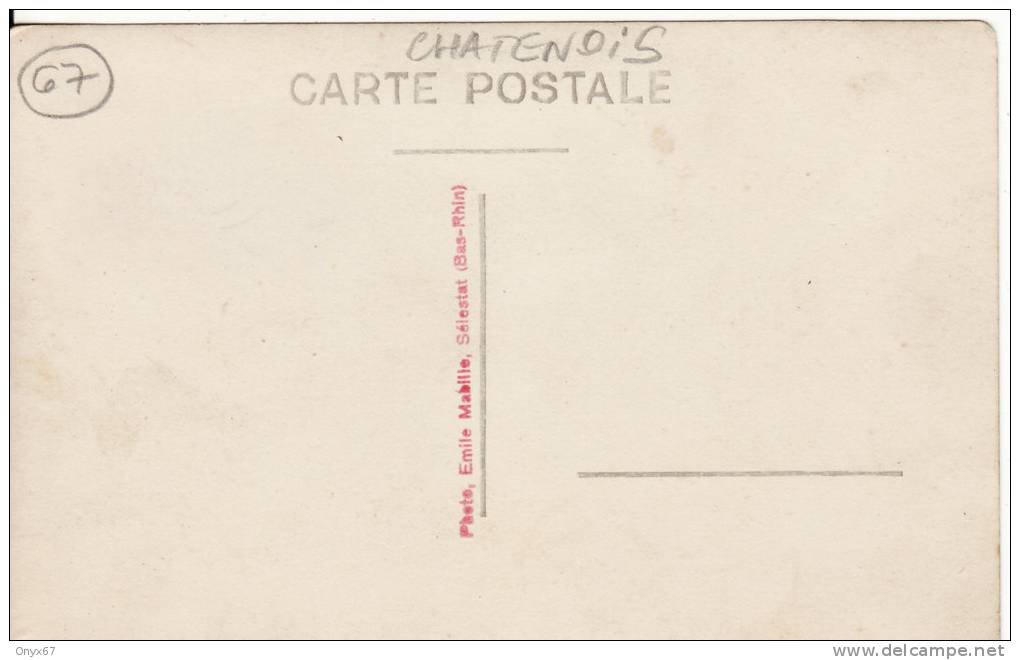 Carte Postale Photo CHATENOIS (Bas-Rhin)  Classe 1911-1931 Devant Commerce-Tambour-Accordéon-VOIR 2 SCANS - - Chatenois