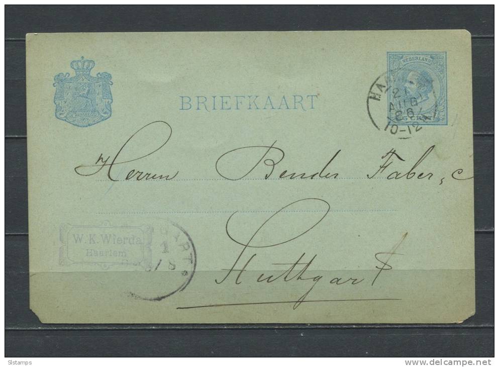 Netherlands 1886 Postal Stationary Card  (Briefkaart) - Postal Stationery