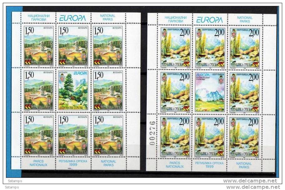 1999 BELOW COST  EUROPA CEPT 1999 BOSNIA ERZEGOVINA REPUBLIKA SRPSKA  SERBISCHE REPUBLIK PROTECTION NATURA NEVER HINGED - 1999