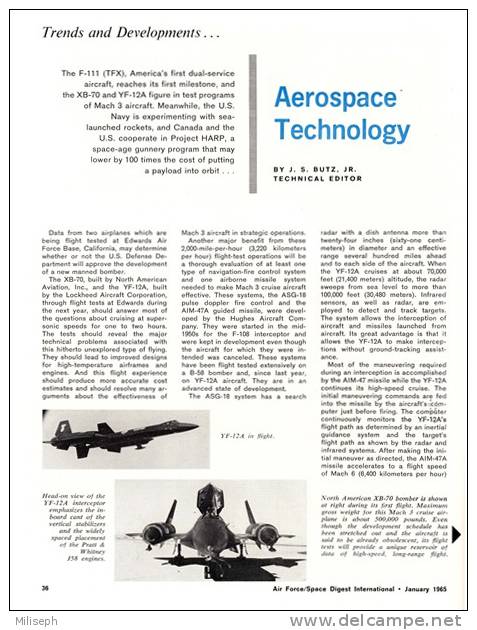 Air Force / Space Digest - INTERNATIONAL - JANUARY 1965 -  (3288) - Engels