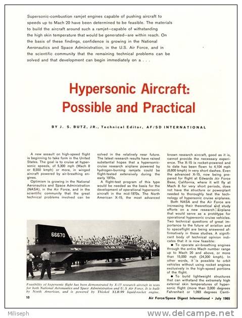 Air Force / Space Digest - INTERNATIONAL - JULY 1965  - Hélicopteres - Avions - Fusées - Espace -  (3293) - English