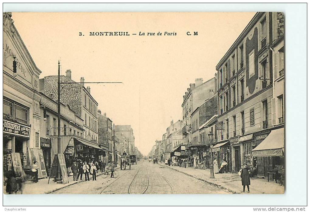 MONTREUIL Sous BOIS - Rue De PARISavec Beau Plan Animé - Edition C.M. - TBE - 2 Scans - Montreuil