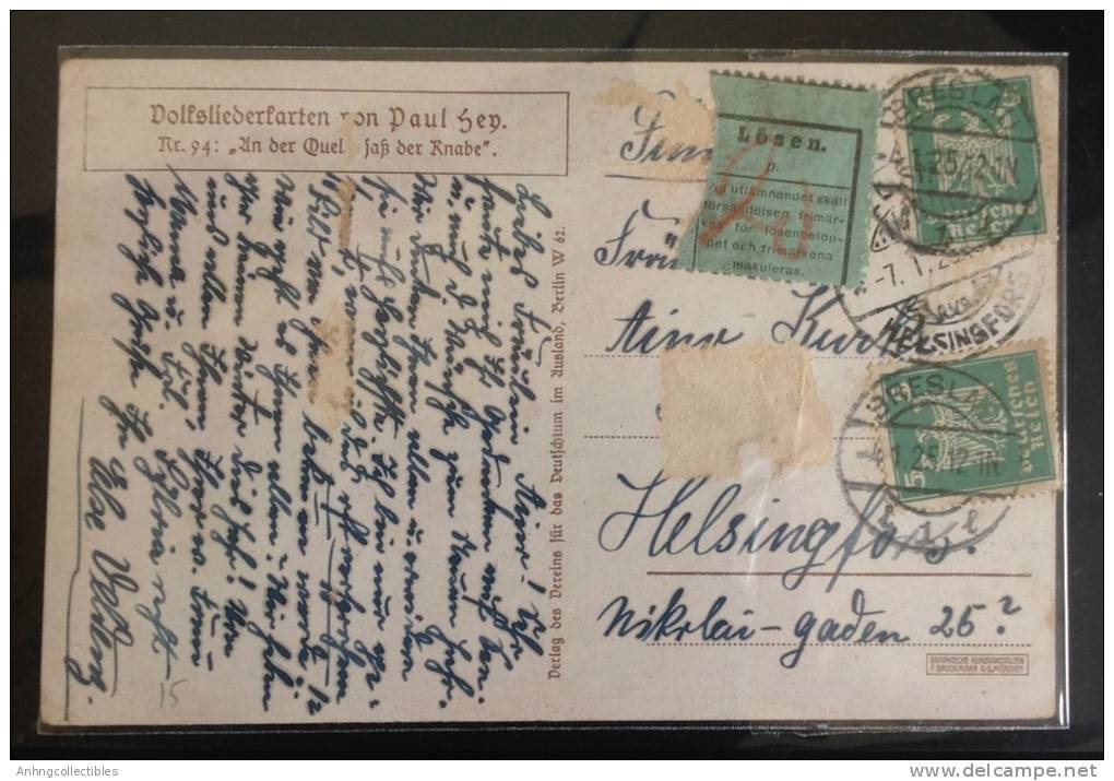 Germany: Used Postcard 1925 - Rare - Hey, Paul
