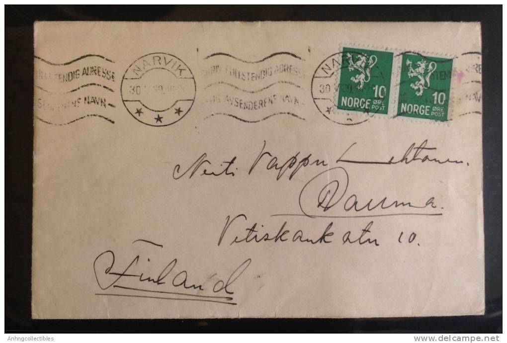 Norway: Cover Sent To Finland 1939 - Fine - Briefe U. Dokumente