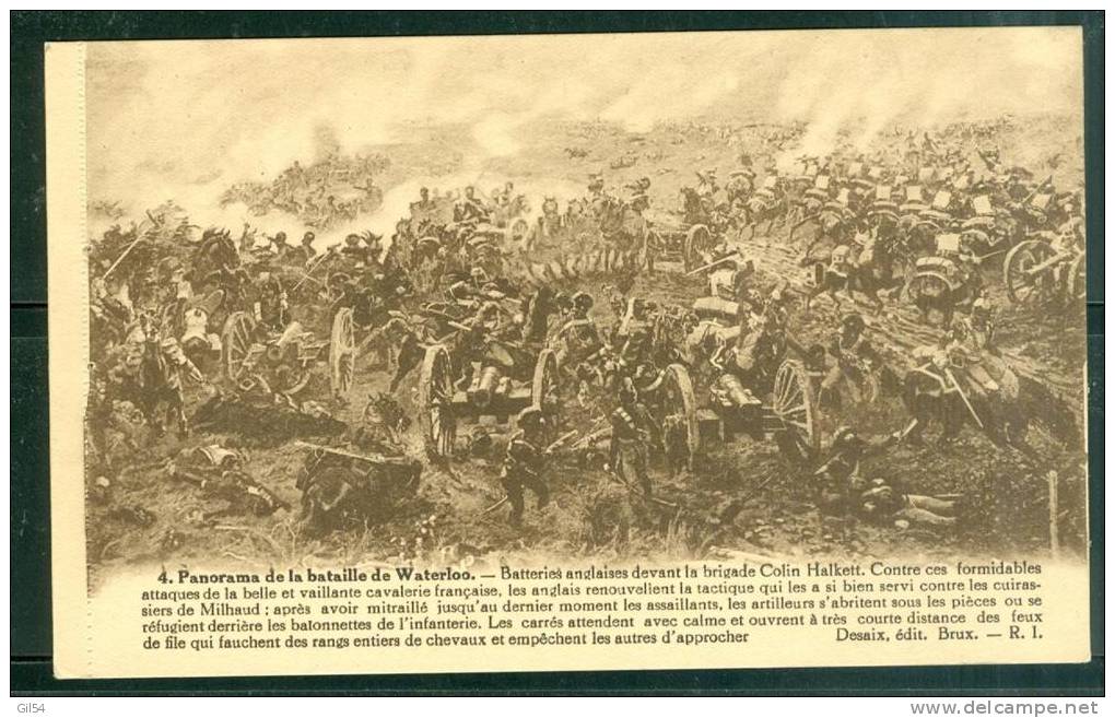 4 - Panorama De La Bataille De Waterloo - Batterie Anglaise Devant La Brigade Colin Halkett  - Bck135 - Andere Kriege