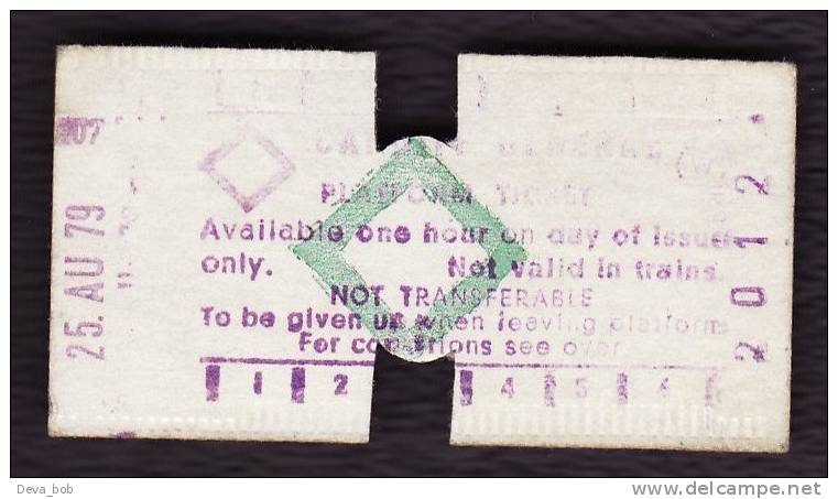 Railway Platform Ticket CARDIFF GENERAL BRB(W) Multiprinter Edmondson - Europa