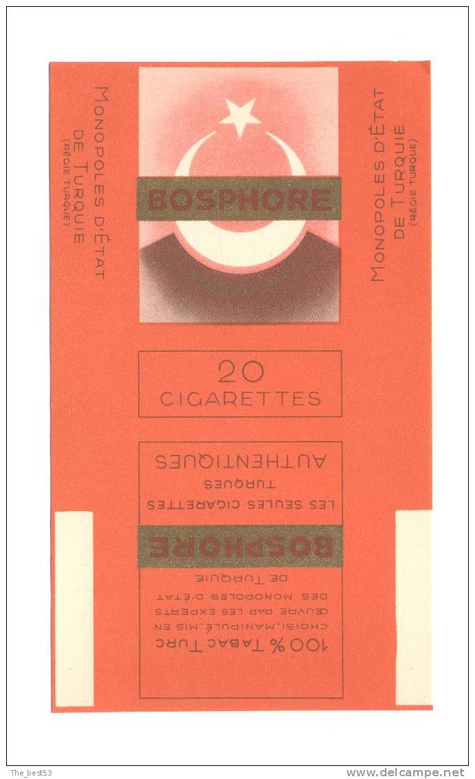 Amballage Etiquette  Paquet De Cigarettes Bosphore,  Non Pliée - Sigarettenkokers (leeg)