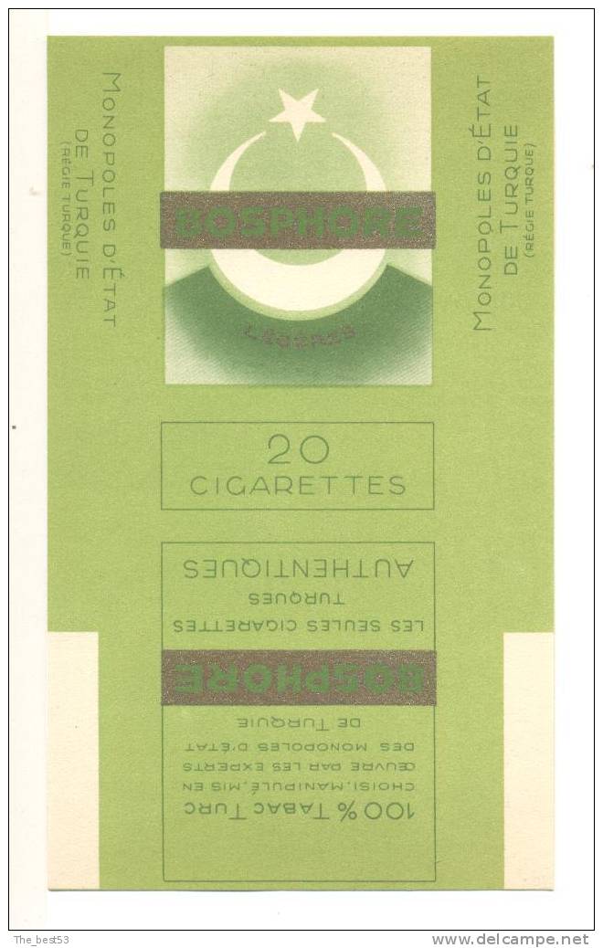 Amballage Etiquette  Paquet De Cigarettes Bosphore,  Non Pliée - Sigarettenkokers (leeg)