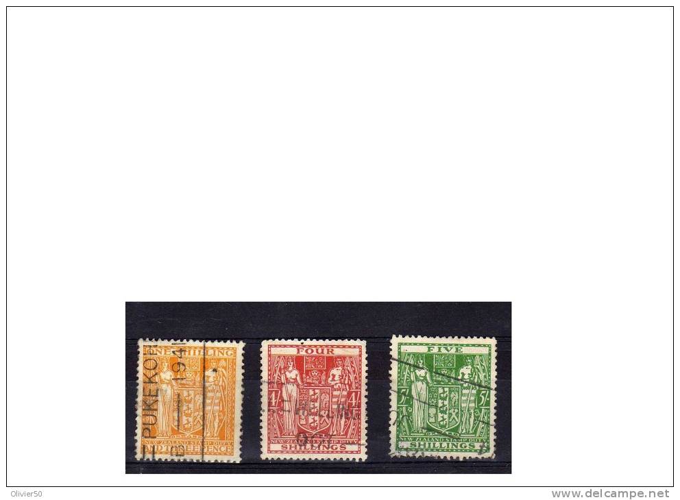 Nouvelle-Zélande (1931-38) -  FP "Armoiries" Oblitérés - Postal Fiscal Stamps