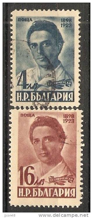 Bulgaria 1948  Christo Smirnenski  (o) Mi.664-665 - Oblitérés