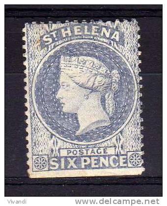 St Helena - 1880 - 6 Pence Definitive (Perf 14 X 14) - MH - St. Helena