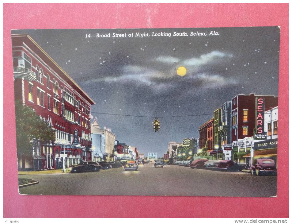 Selma  Al    Broad Street At Night  1955   Cancel ==========   Ref  943 - Other & Unclassified