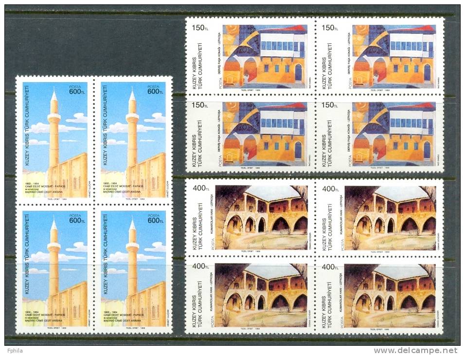 1989 NORTH CYPRUS PAINTINGS BLOCK OF 4 MNH ** - Neufs