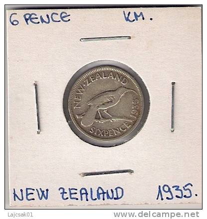 B1 New Zealand 6 Pence 1935. Silver - New Zealand