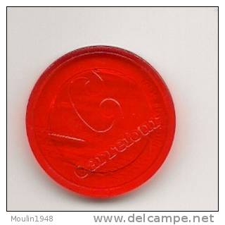 Jeton Caddie Carrefour Plastique Rouge - Moneda Carro