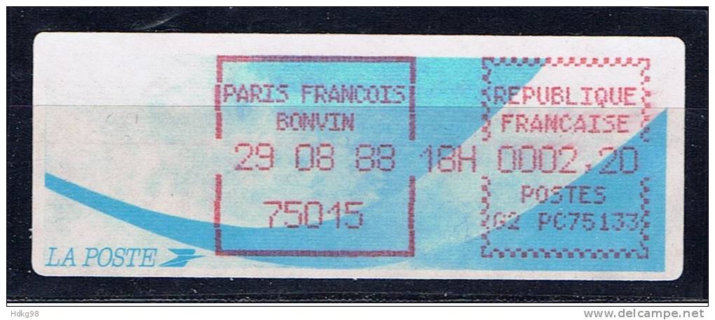 F Frankreich 1988 Mi 9 Automatenmarke 2,20 Fr - 1988 Type « Comète »